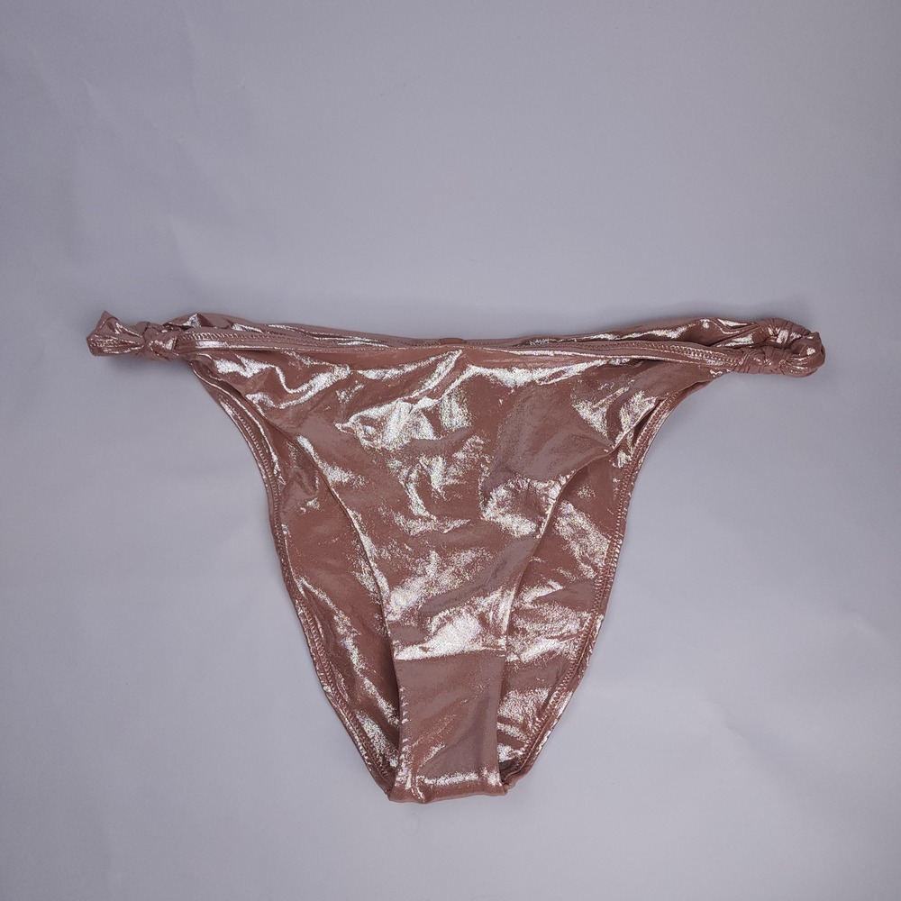 SKIMS Swim Bikini Bottom Metallic Cinnamon Pink Women PLUS Sz 4X NWT Beach Pool